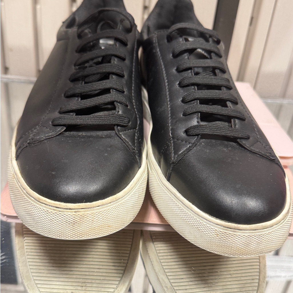 Armani Exchange Black Leather Sneakers Low-Top